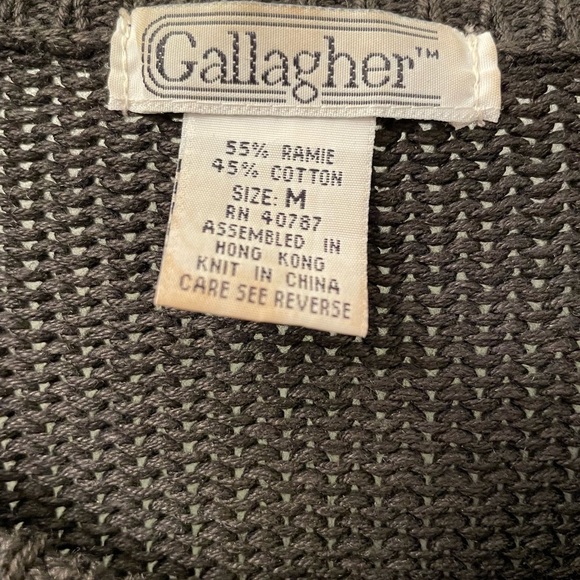 Vintage 80’s Hand Knit Gallagher Pink Floral Irish Cardigan Medium - Picture 5 of 7